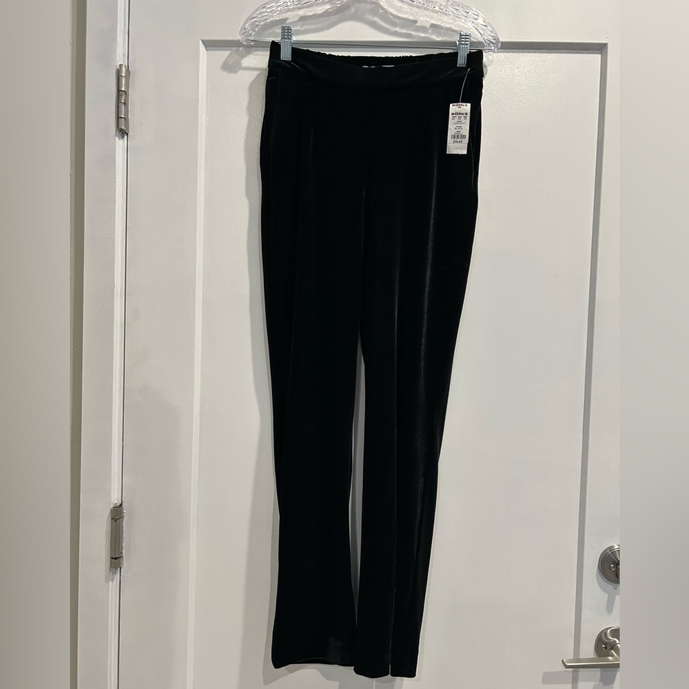 Draper James Classic Black Velvet Straight Leg Pants